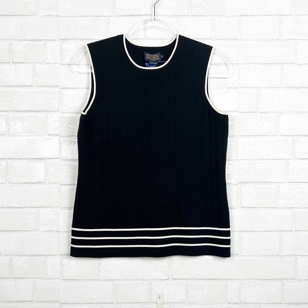 Pendleton Sweater Tank Top Silk Blend Black